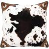 Carstens, Inc. Wrangler Corner Faux Cowhide 18″x18″ Throw Pillow, White