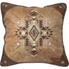 Carstens, Inc. Wrangler Four Corners Faux Leather 18×18 Throw Pillow, Brown