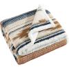 Wrangler – Throw Blanket, Soft Plush Fleece Bedding, Western Decor for Bed or Couch (Colt Bright Orange, 50 x 60)(Coyote Sands Ivory)