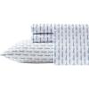 Wrangler – Twin Size Sheet Set, Ultra-Soft & Wrinkle-Resistant Bedding for Year Round Comfort, Deep Pockets, Bed Sheets with Matching Fitted Sheet & Pillowcase (Cowboy Pinstripe Blue)(Stamped Logo Blue)