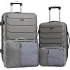 Wrangler 5 Piece Luggage & Travel Accessories Set, Red(Desert Taupe)