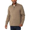 Wrangler Authentics Men’s Long Sleeve Fleece Quarter-Zip(Petrified Oak)