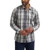 Wrangler Authentics Men’s Long Sleeve Plaid Woven Shirt(Iron Gate Plaid)
