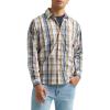 Wrangler Authentics Men’s Long Sleeve Plaid Woven Shirt(Orion Blue Plaid)