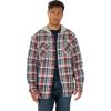 Wrangler Authentics Men’s Long Sleeve Quilted Lined Flannel Shirt Jacket with Hood(Bossa Nova)
