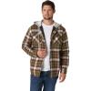 Wrangler Authentics Men’s Long Sleeve Quilted Lined Flannel Shirt Jacket with Hood(Olive Night)