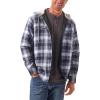 Wrangler Authentics Men’s Long Sleeve Quilted Lined Flannel Shirt Jacket with Hood(Vintage Night)