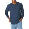 Wrangler Authentics Men’s Long Sleeve Waffle Henley(Dress Blue Heather)