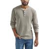 Wrangler Authentics Men’s Long Sleeve Waffle Henley(Pumice Stone)