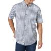 Wrangler Authentics Men’s Short Sleeve Classic Plaid Shirt(Blue Plaid)