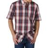 Wrangler Authentics Men’s Short Sleeve Classic Plaid Shirt(Rosewood Plaid)