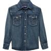 Wrangler Boy’s Long Sleeve White Snap Shirt(Antique Blue)