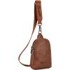 Wrangler Crossbody Sling Bag for Women Fanny Packs Chest Bags for Travel(*Classic-brown)