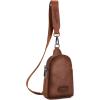 Wrangler Crossbody Sling Bag for Women Fanny Packs Chest Bags for Travel(Classic-caramel Brown Distressed)