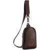 Wrangler Crossbody Sling Bag for Women Fanny Packs Chest Bags for Travel(Classic-dark Coffee Distressed)