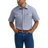 Wrangler Denim Short Sleeve Snap Shirt(Chambray Blue)