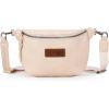 Wrangler Large Fanny Packs for Women Waist Bag Travel Belt Bags Crossbody Sling Purse Brown(A-Beige)