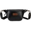 Wrangler Large Fanny Packs for Women Waist Bag Travel Belt Bags Crossbody Sling Purse Brown(A-Black)