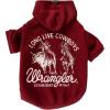 Wrangler Long Live Cowboys Burgundy Dog Hoodie Maroon M(S)