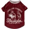 Wrangler Long Live Cowboys Dog T Shirt – Lightweight and Breathable Pullover Dog Shirt – Machine Washable – Layer Under Dog Sweater (L)(X-Small)