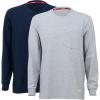 Wrangler Long Sleeve Layering Tee Shirts for Men, Core Mens Layering T-Shirt(Navy/Grey)
