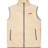 Wrangler Men’s Big and Tall Polar Fleece Zip Up Sleeveless Vest(Lt Beige/Navy)