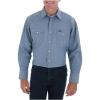 Wrangler Men’s Chambray Long Sleeve Work Shirt Chambray(Blue)