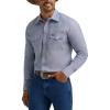 Wrangler Men’s Cowboy Cut Western Chambray Snap Long Sleeve Work Shirt(Light Chambray)