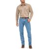 Wrangler Men’s Cowboy Cut Western Chambray Snap Long Sleeve Work Shirt(Rawhide)