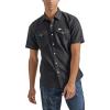 Wrangler Men’s Long Sleeve Denim Western Snap Shirt(Off Black)