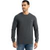 Wrangler Mens Long Sleeve Pocket T-Shirt with UPF(Asphalt)