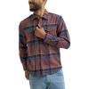 Wrangler Men’s Long Sleeve Shirt(Bitter Chocolate Plaid (Flannel))