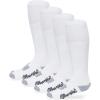 Wrangler Men’s Smooth Toe Seam Cushion Boot Crew Socks (4 Pairs)(Wellington Boot Sock – White – Large)