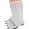 Wrangler Men’s Smooth Toe Seam Cushion Boot Crew Socks (4 Pairs)(White/Grey)