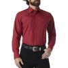 Wrangler Mens Sport Western Two Pocket Long Sleeve Snap Shirt(Wine)
