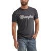Wrangler Mens Western Crew Neck Short Sleeve Tee Shirt(Caviar Heather)