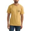 Wrangler Men’s Western Crew Neck Short Sleeve Tee Shirt(Pale Gold Heather)