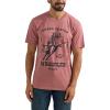 Wrangler Men’s Western Crew Neck Short Sleeve Tee Shirt(Withered Rose Heather)