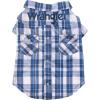 Wrangler Plaid Snap Pocket Dog Shirt – Western-Inspired Dog Clothes with Iconic Styling – Easy Snap Closures (L) Blue Multi(Medium)