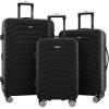 Wrangler Tahoe 3 Piece Spinner Luggage Set, Desert Taupe(Black)