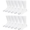 Wrangler Ultra Dry Crew Socks for Men – 12 Pk, Full Cushion, Arch Support, Moisture-Wicking, Steel Toe – fits shoe size 6-12(White)