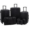 Wrangler Venture Luggage and Travel Set, Black, 7-Piece Set(Black)