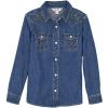 Wrangler White Girls Western Long Sleeve Top GW7001W(Dark Denim)