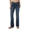 Wrangler Women’s Aura Instantly Slimming Mid Rise Boot Cut Jean(Dark Blue)