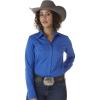 Wrangler Women’s Blue Long Sleeve Button Down with Rhinestone Snaps(Royal)