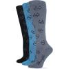 Wrangler Women’s Ladies Wild West Boot Socks 3 Pair Pack(Black/Teal/Grey)