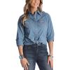 Wrangler Women’s Vintage Denim Snap Shirt(Blue)