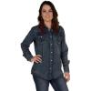 Wrangler Women’s Vintage Denim Snap Shirt(Denim)
