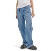 Wrangler Women’s X Hot Wheels Wide Leg Cargo Jean(Medium Blue Denim)