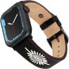 Wrangler® “Western Stitch” Leather Band for Apple Watch®, Embroidered Star, Fits all Apple Watch® Series and Sizes(Black)